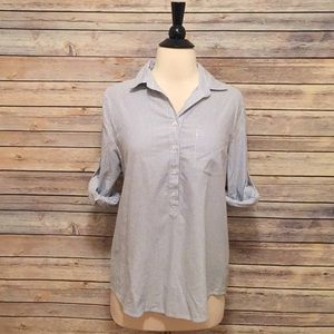 J. Crew Factory Blue and White Striped Shirt